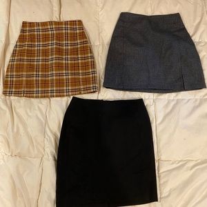 Three Skirts: Two from PAC Sun (mini), and one Banana  Republic (midi).